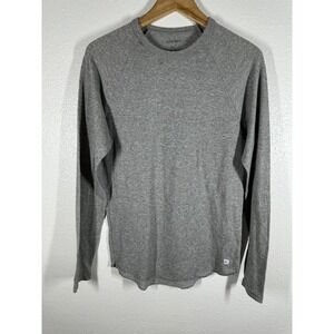 Departwest Shirt Mens Medium Gray Long Sleeve Crewneck Raglan Cotton Blend